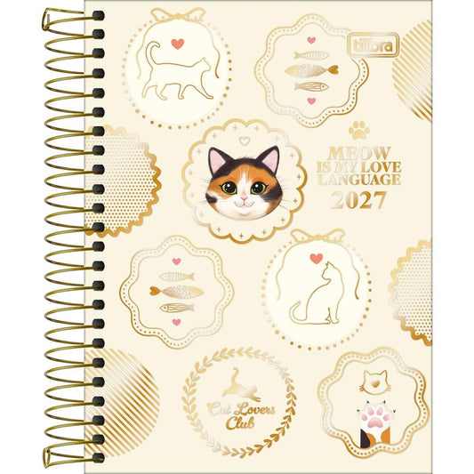 Agenda Espiral Diária Purrfect Cats 2027 11x15cm