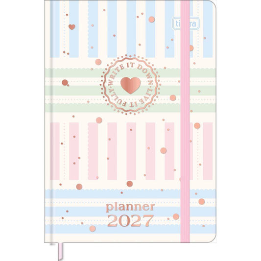 Agenda Planner Costurada Soho 2027 10x14,8cm