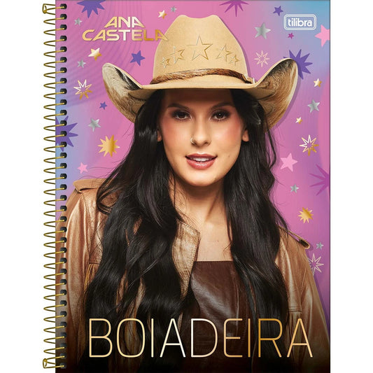 Caderno Ana Castela 10 Matérias Capa Dura Universitário 20x27,5cm