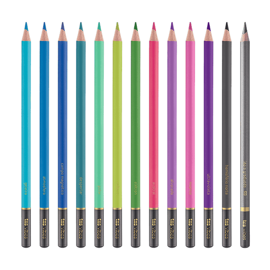 Lápis De Cor Vibes Aurora Boreal 12 Cores + 1 Lápis 6B Tris