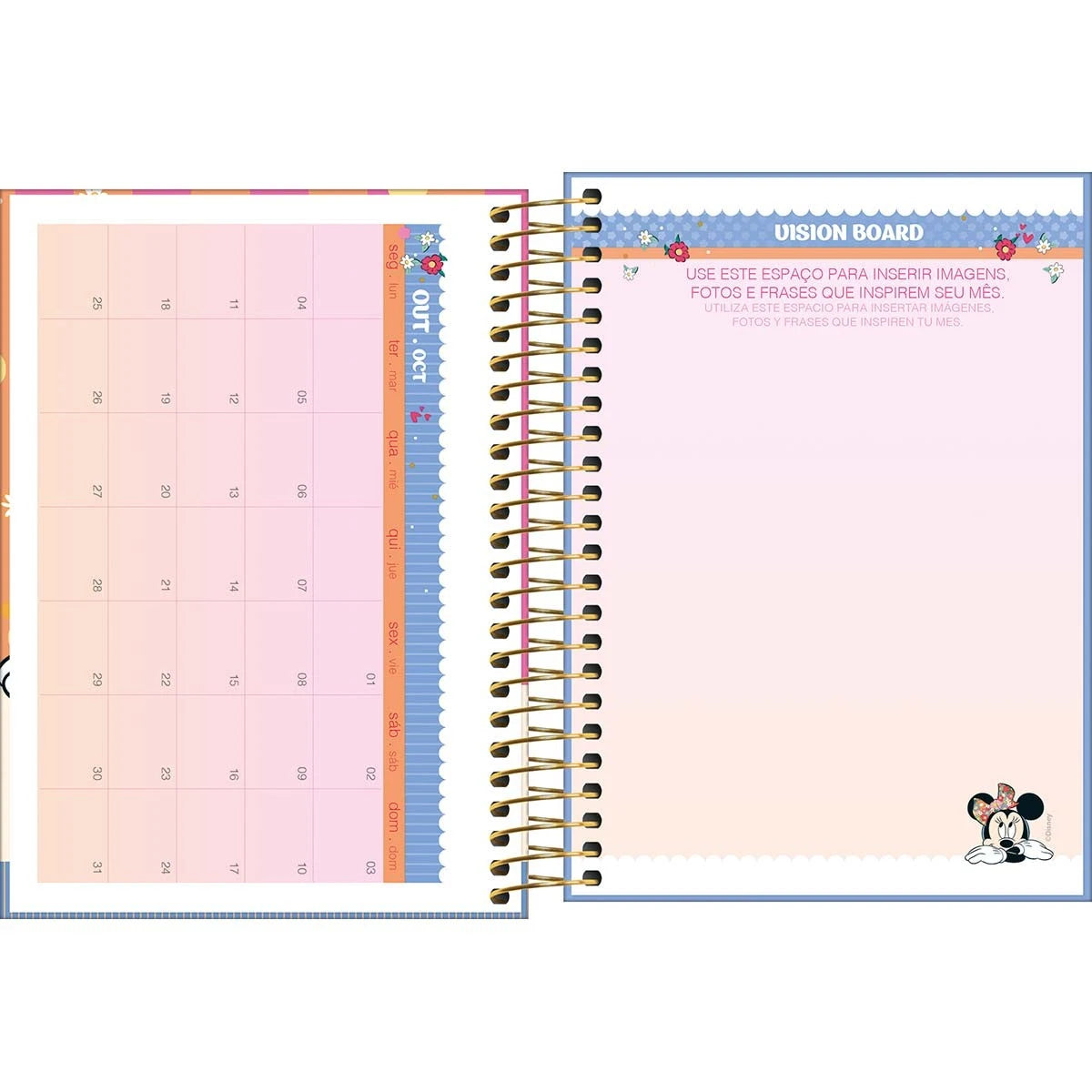 Agenda Espiral Diária Minnie 2027 11,7x16,4 cm