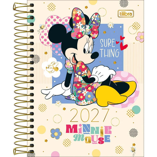 Agenda Espiral Diária Minnie 2027 11,7x16,4 cm