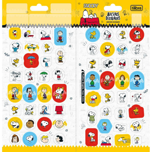 Adesivo Decorado Duplo Grande Snoopy Metalizado Tilibra