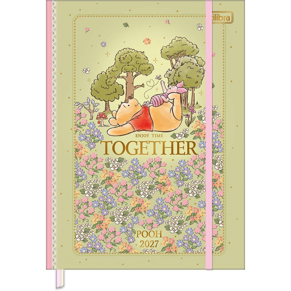Agenda 2027 Costurada Ursinho Pooh 17,6 x 23,9 cm