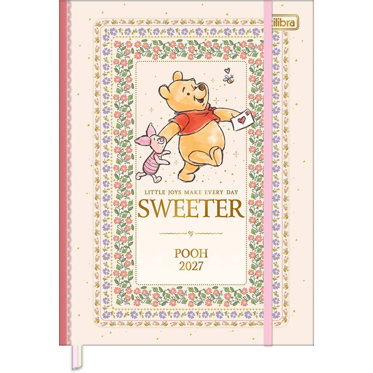Agenda 2027 Costurada Ursinho Pooh 17,6 x 23,9 cm