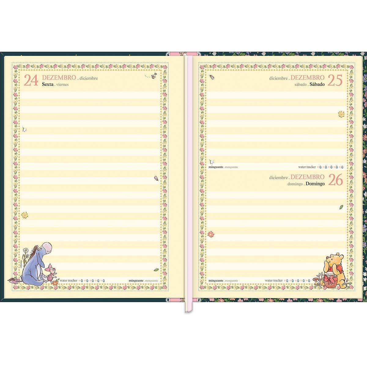 Agenda 2027 Costurada Ursinho Pooh 17,6 x 23,9 cm