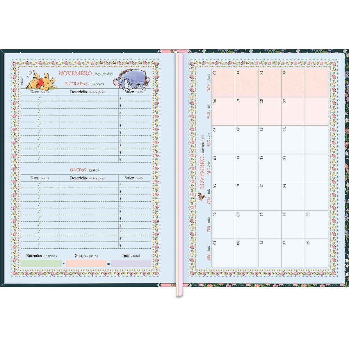 Agenda 2027 Costurada Ursinho Pooh 17,6 x 23,9 cm