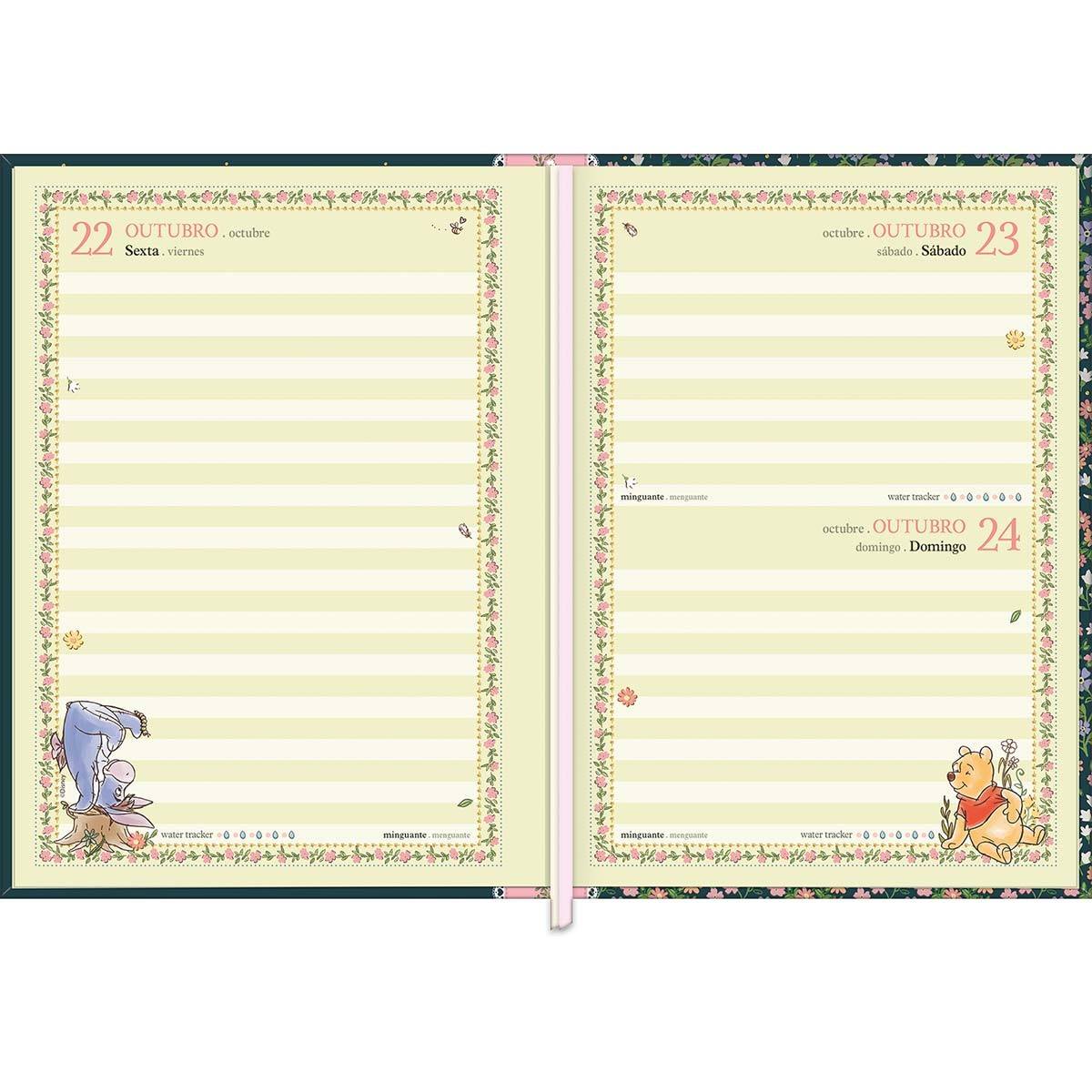 Agenda 2027 Costurada Ursinho Pooh 17,6 x 23,9 cm