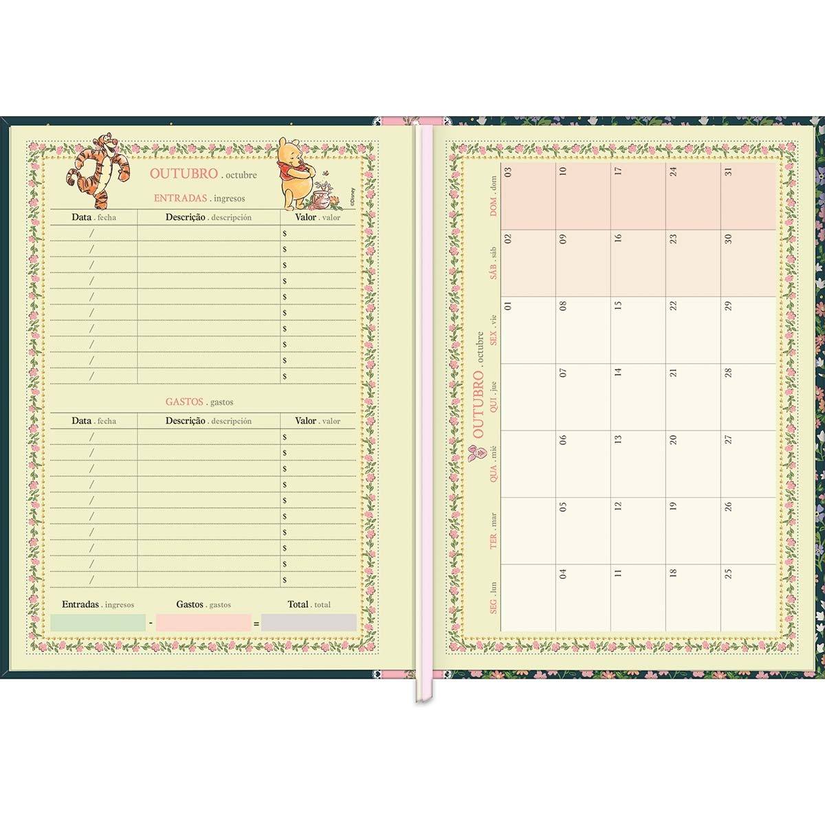 Agenda 2027 Costurada Ursinho Pooh 17,6 x 23,9 cm