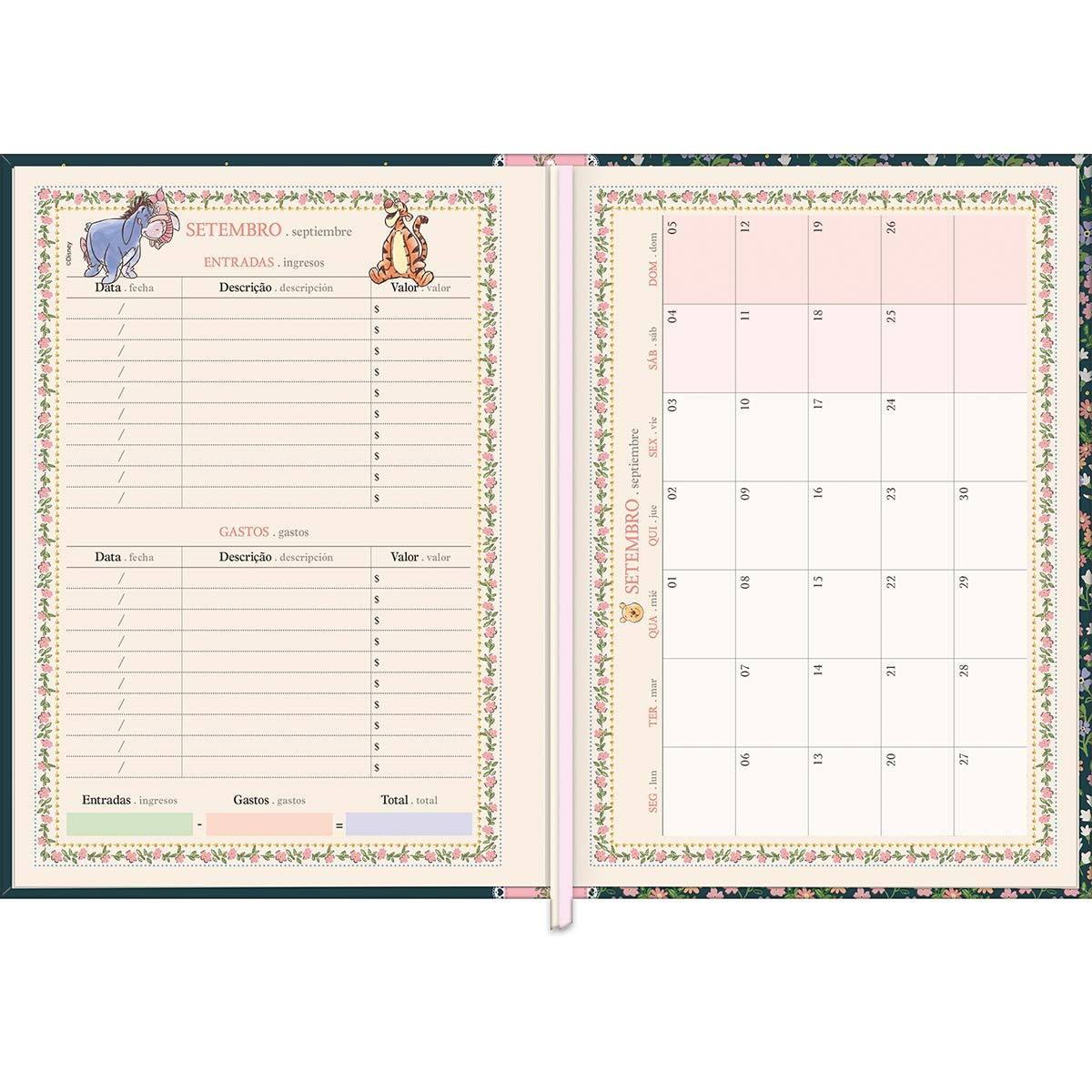 Agenda 2027 Costurada Ursinho Pooh 17,6 x 23,9 cm
