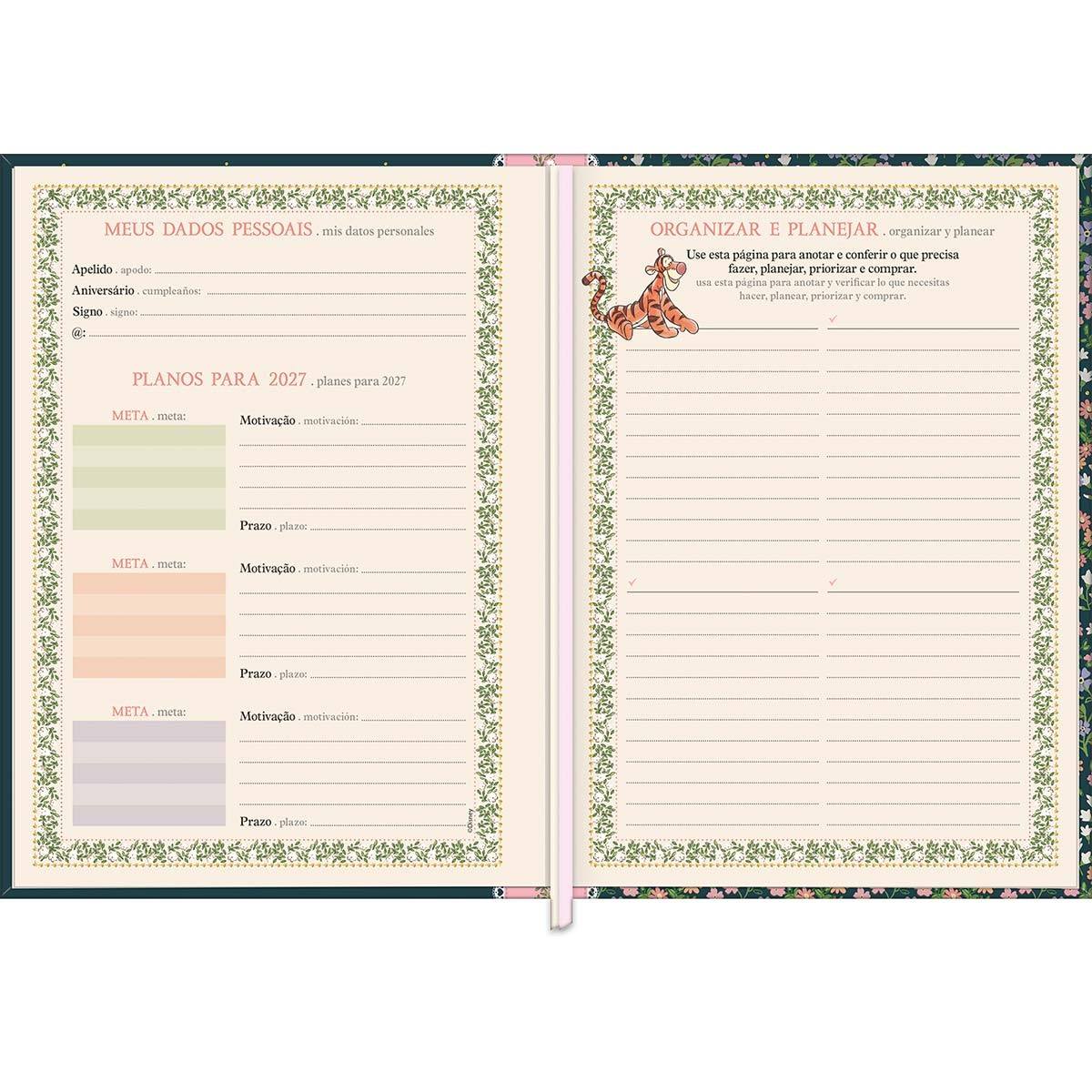 Agenda 2027 Costurada Ursinho Pooh 17,6 x 23,9 cm