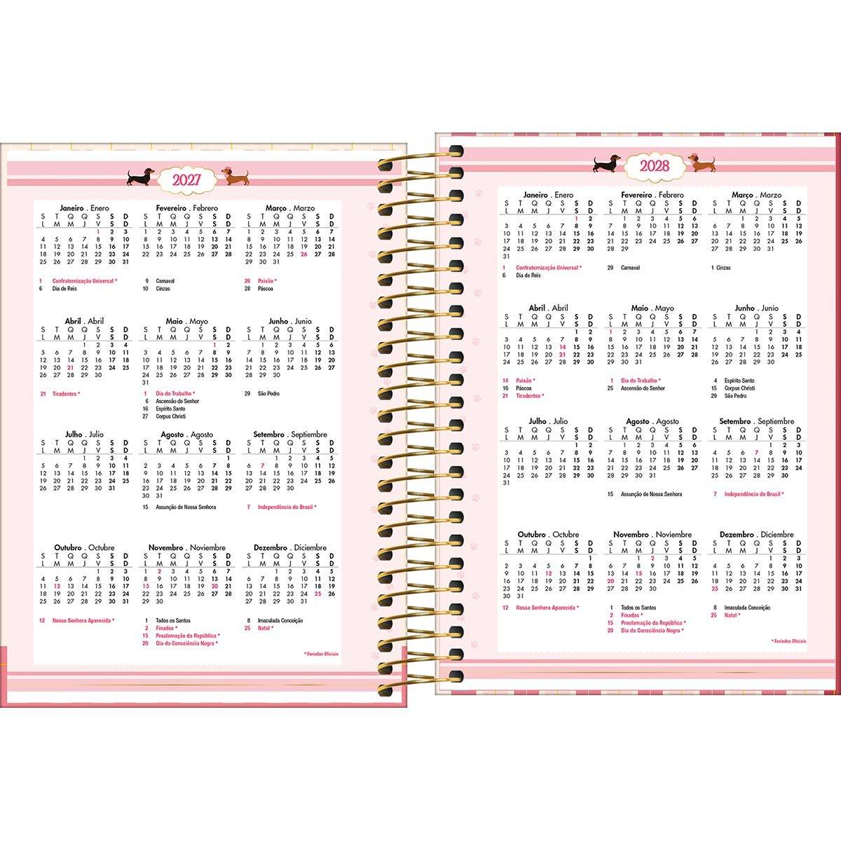 Agenda Espiral Diária Brownie 2027 11x15cm