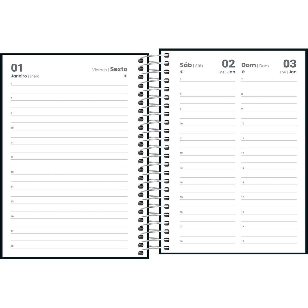 Agenda Espiral Diária Pepper 2027 Tilibra 11x16cm