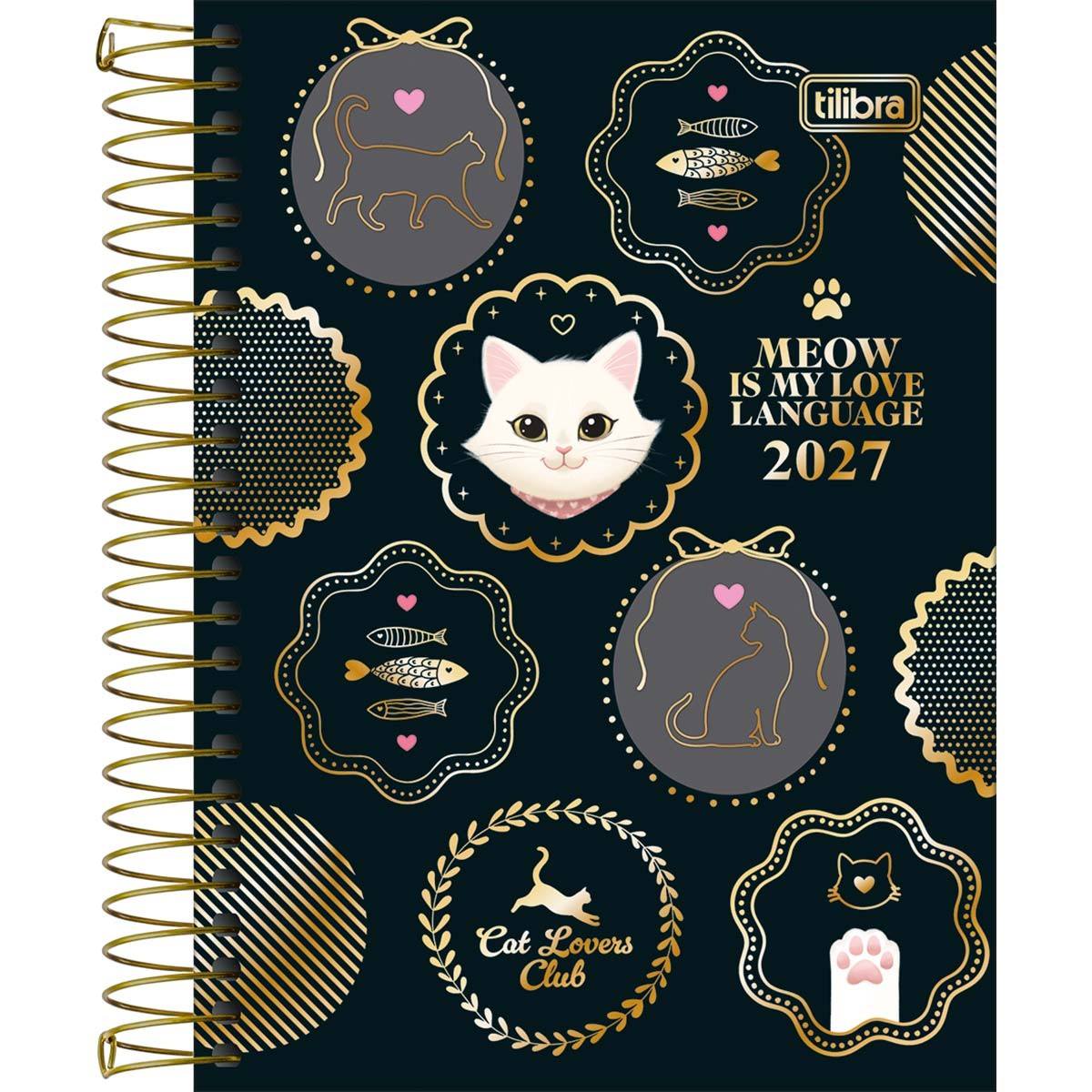 Agenda Espiral Diária Purrfect Cats 2027 11x15cm
