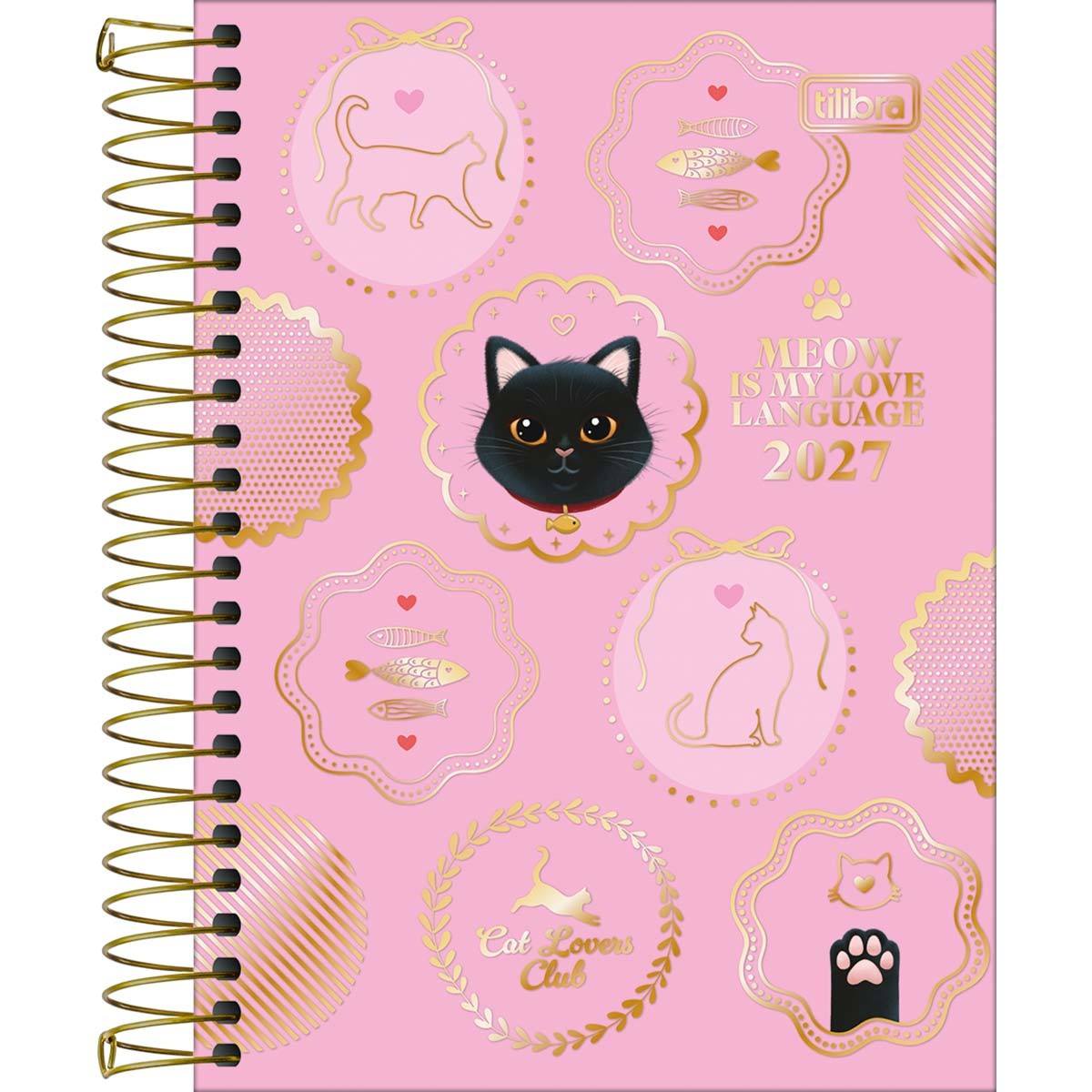 Agenda Espiral Diária Purrfect Cats 2027 11x15cm