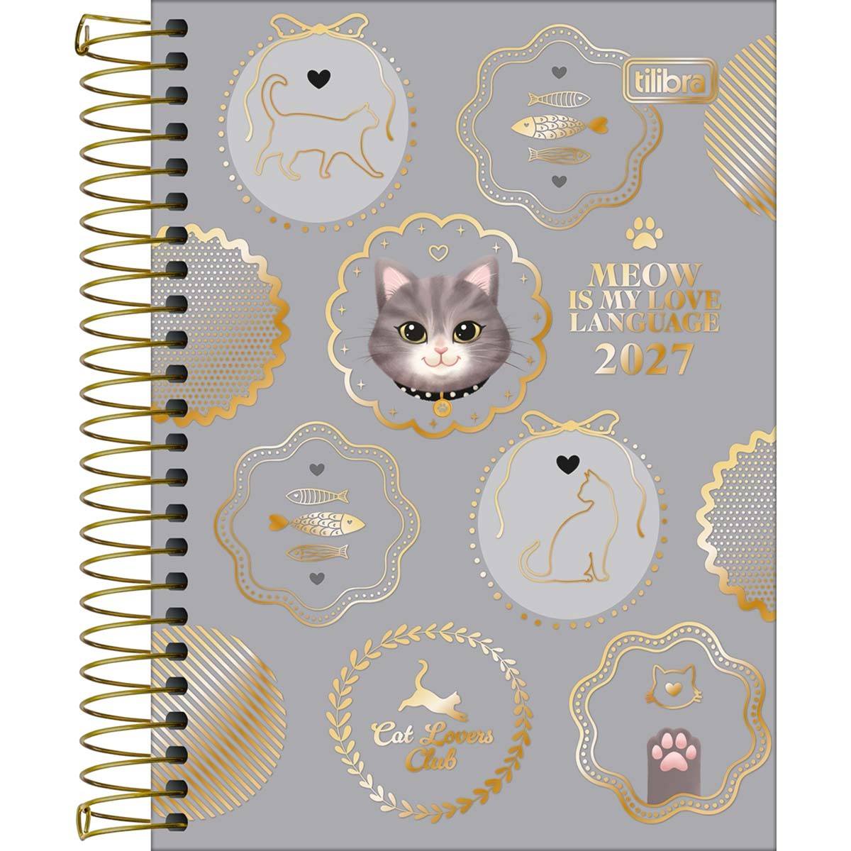Agenda Espiral Diária Purrfect Cats 2027 11x15cm