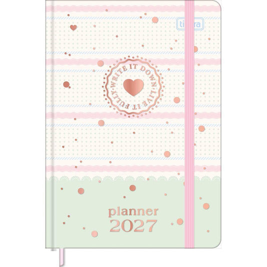 Agenda Planner Costurada Soho 2027 10x14,8cm