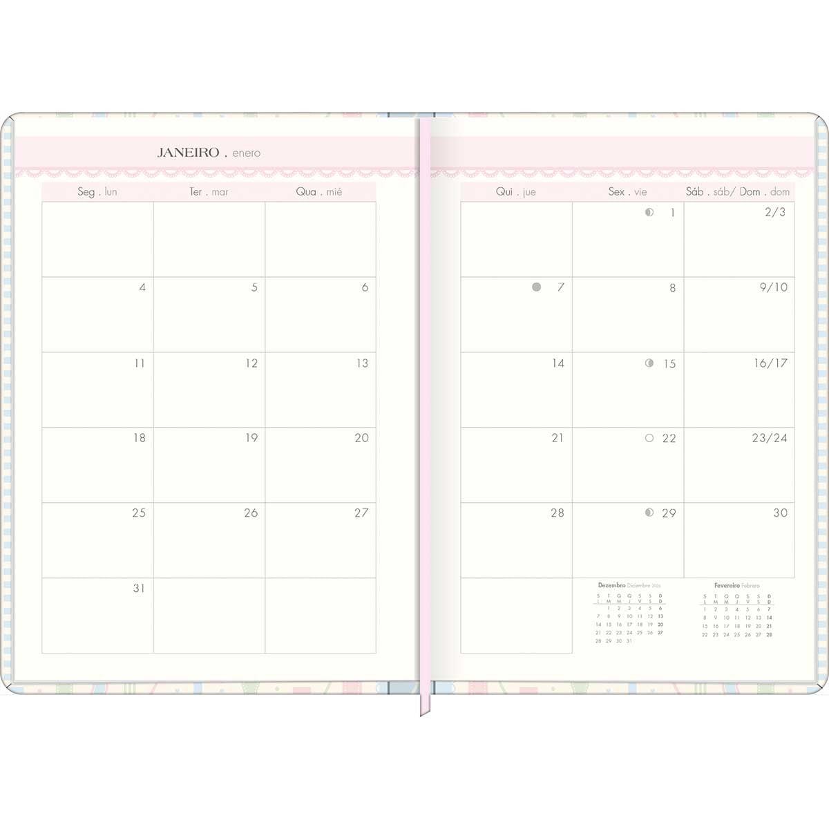 Agenda Planner Costurada Soho 2027 10x14,8cm