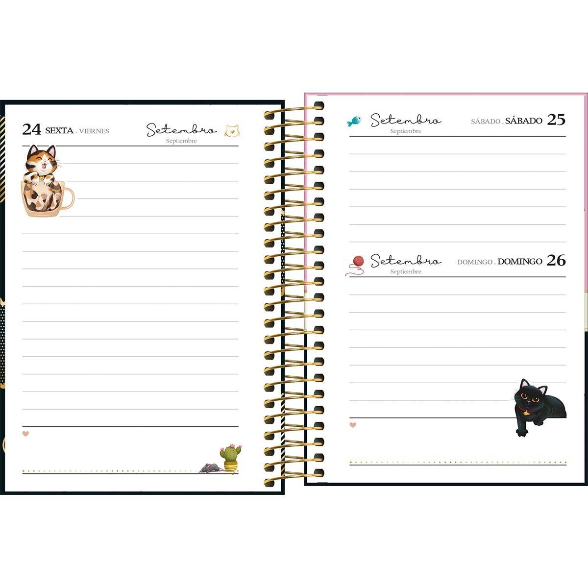 Agenda Espiral Diária Purrfect Cats 2027 11x15cm