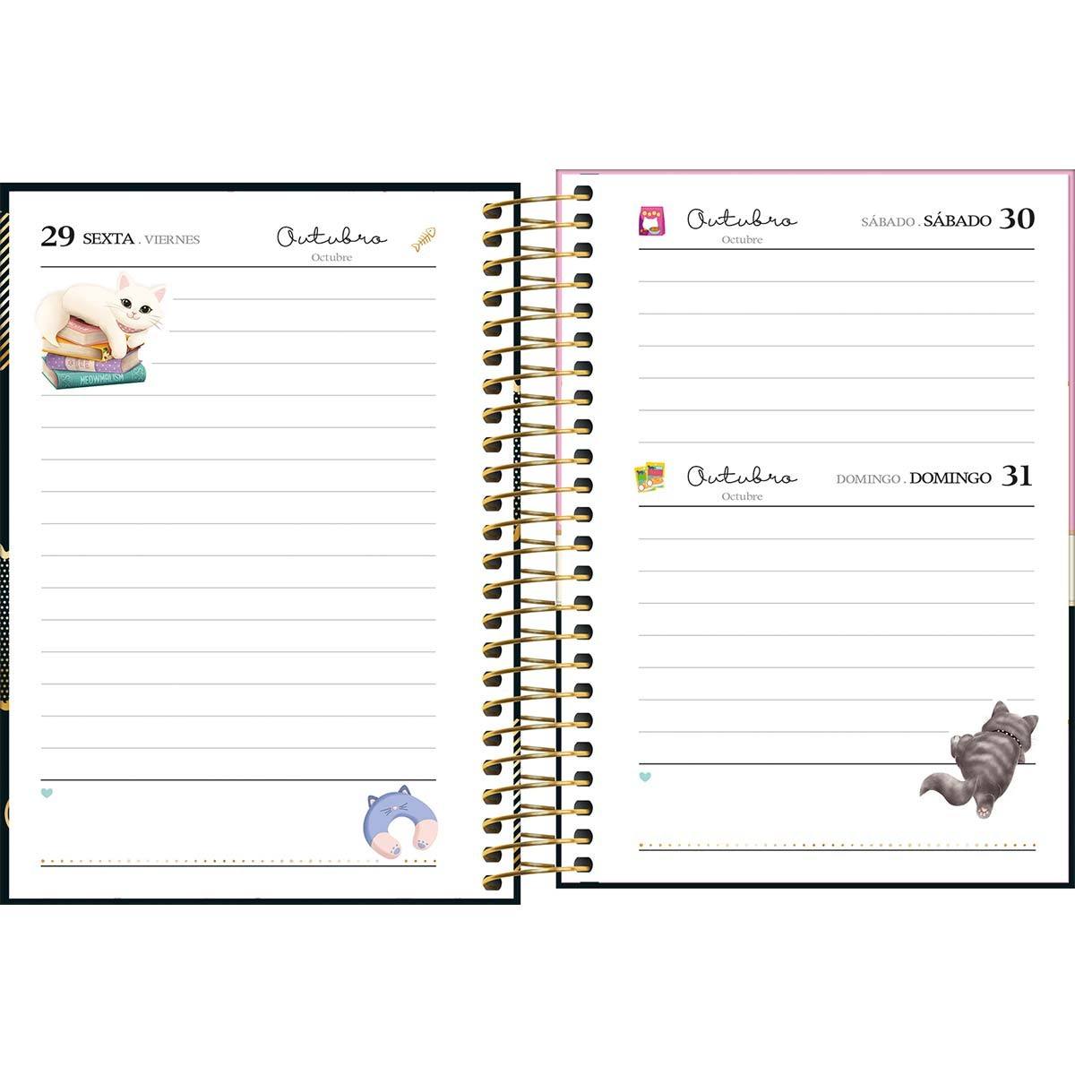 Agenda Espiral Diária Purrfect Cats 2027 11x15cm