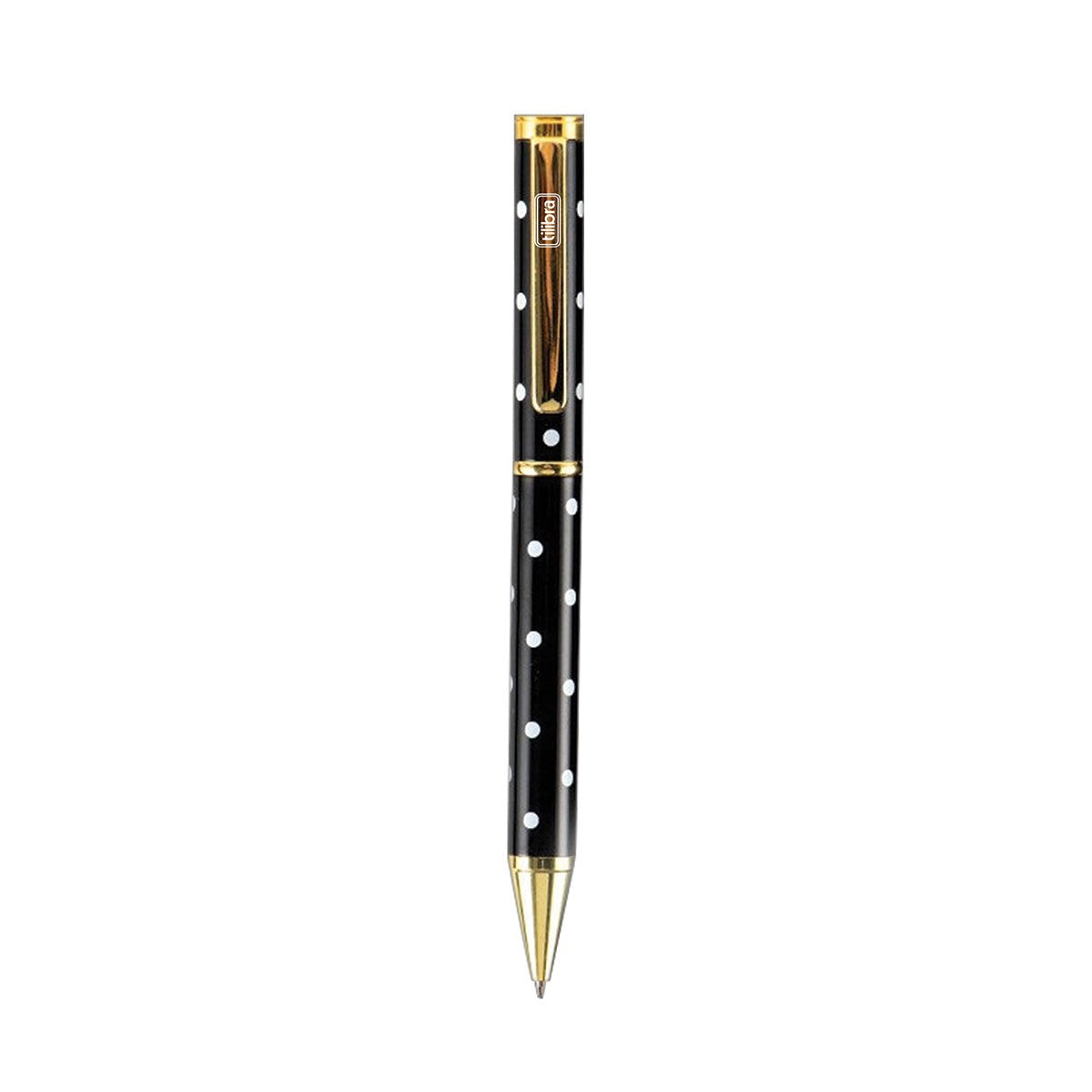 Caneta Esferográfica Metal Preta Bolinhas 1.0mm Preta