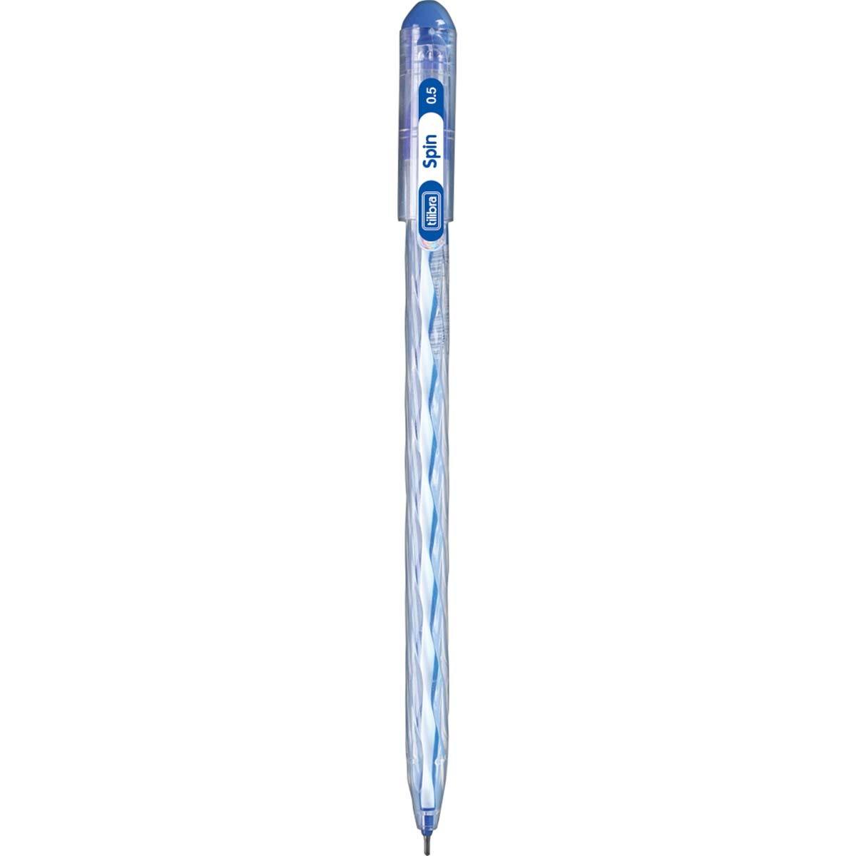 Caneta Esferográfica Spin 0.5mm Azul Tilibra