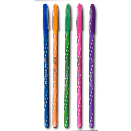 Kit 5 Canetas Esferográfica Perfumada Wow Fun 0.7mm