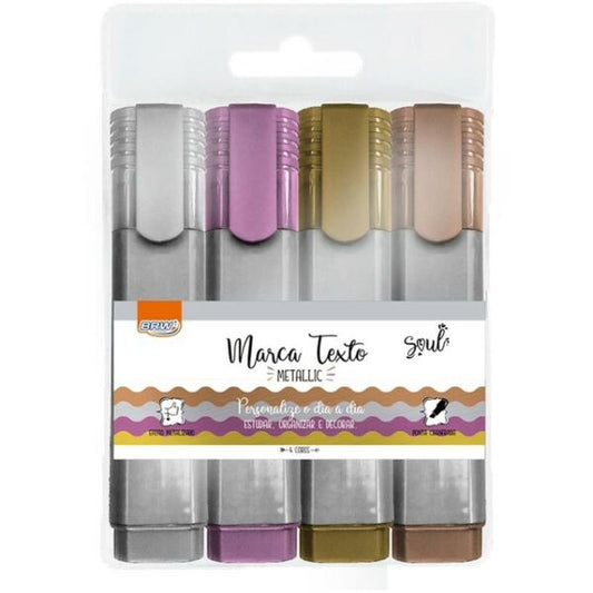 Kit Marca-Texto Metalizado c 4 und BRW