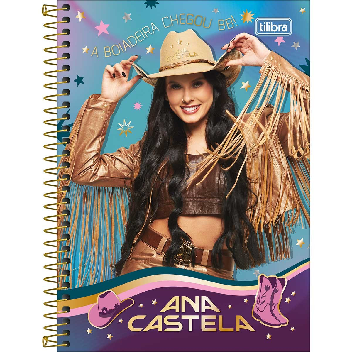 Caderno Ana Castela Capa Dura 1/4 14x20cm 80 Folhas