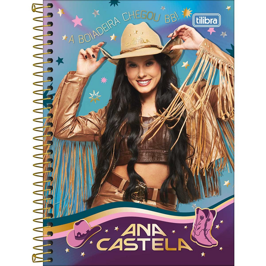 Caderno Ana Castela Capa Dura 1/4 14x20cm 80 Folhas