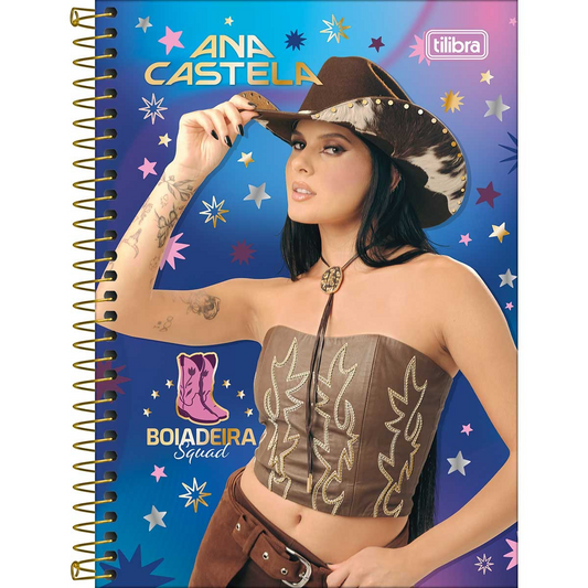 Caderno Ana Castela Capa Dura 1/4 14x20cm 80 Folhas