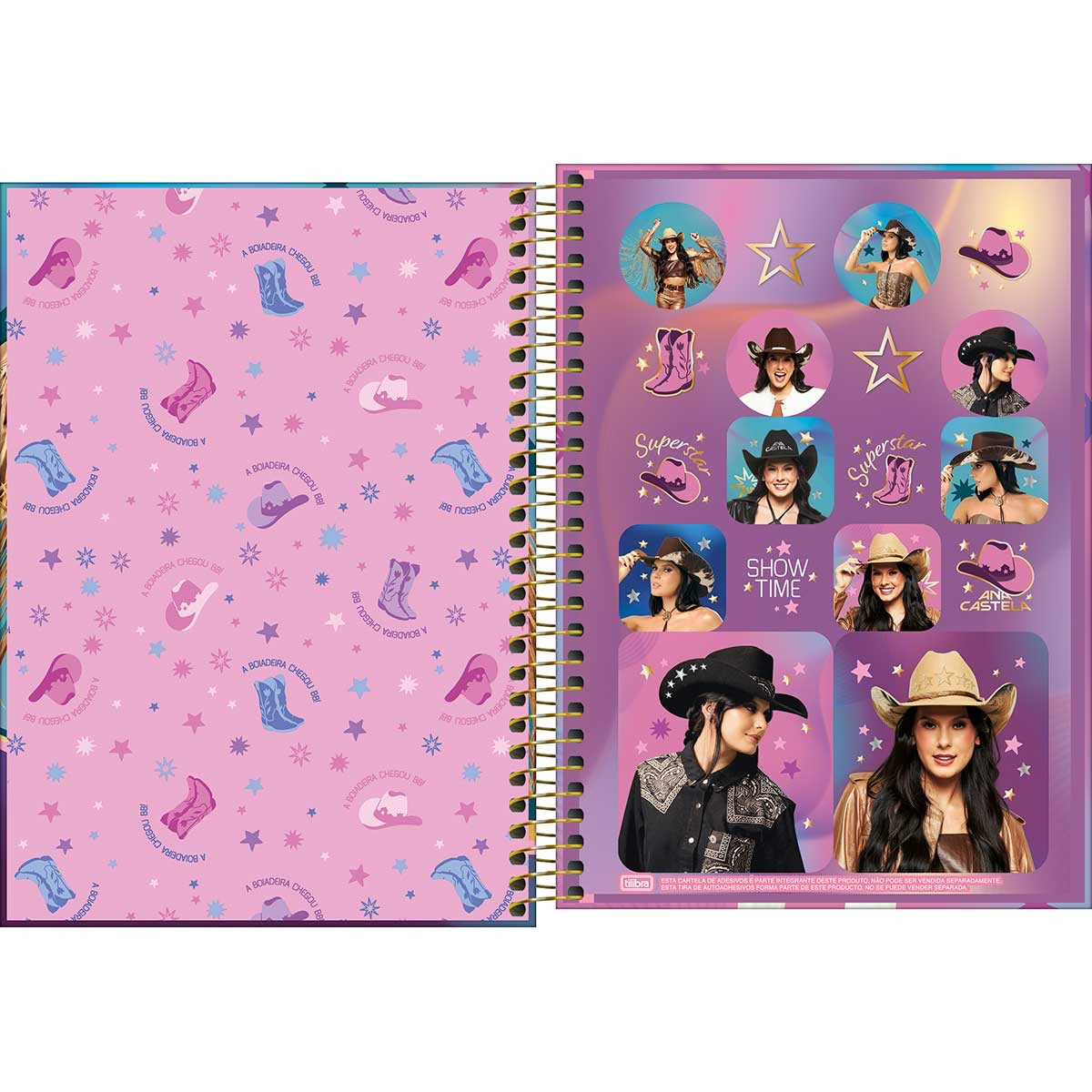Caderno Ana Castela Capa Dura 1/4 14x20cm 80 Folhas