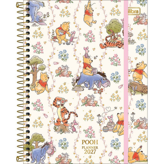 Planner Espiral Ursinho Pooh 2027 Friends 17x24cm
