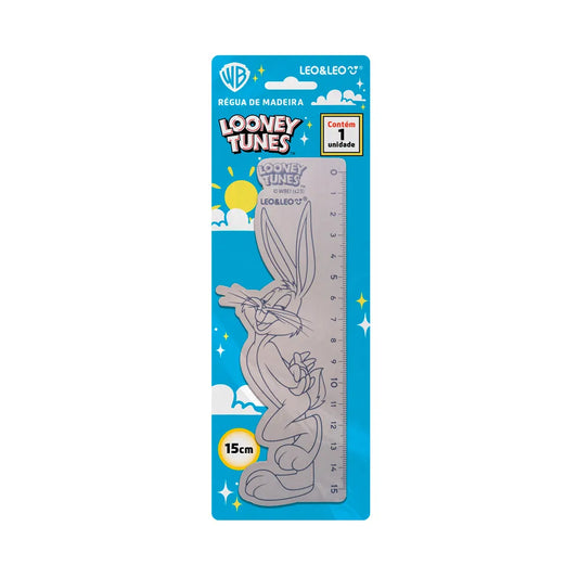 Régua De Madeira Looney Tunes 15cm LeoeLeo