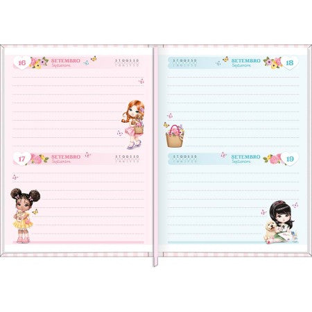 Agenda Costurada Permanente Jolie 2 Dias 12x16cm