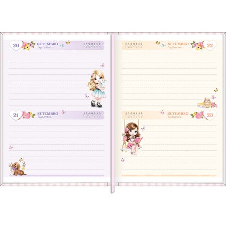 Agenda Costurada Permanente Jolie 2 Dias 12x16cm