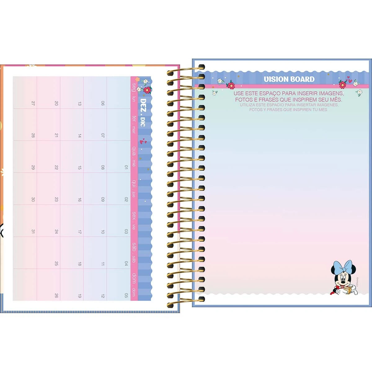 Agenda Espiral Diária Minnie 2027 11,7x16,4 cm