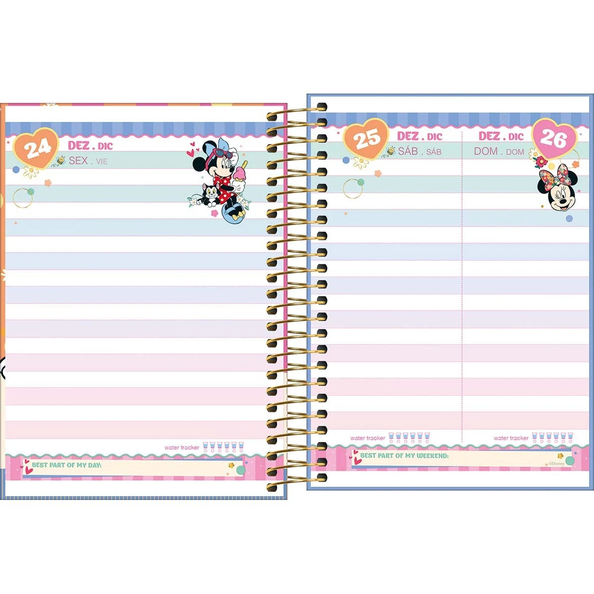 Agenda Espiral Diária Minnie 2027 11,7x16,4 cm