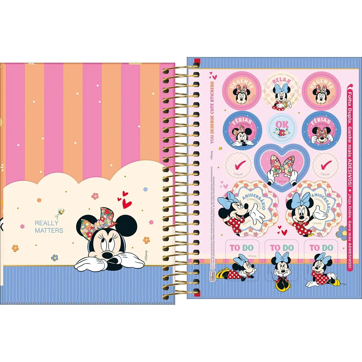 Agenda Espiral Diária Minnie 2027 11,7x16,4 cm