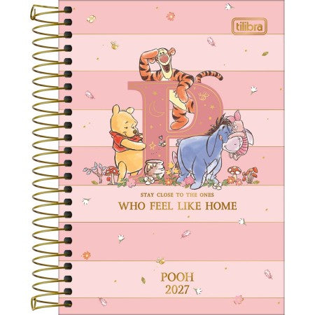 Agenda Espiral Diária Ursinho Pooh 2027 12,9 x 18,7cm