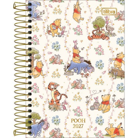 Agenda Espiral Diária Ursinho Pooh 2027 12,9 x 18,7cm
