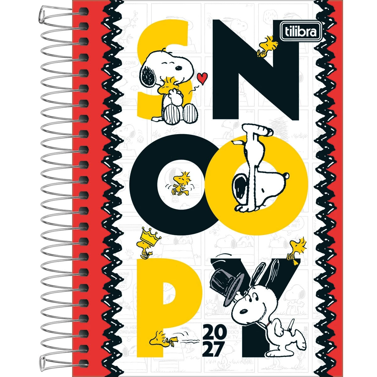 Agenda Snoopy 2027 Espiral Diária 12,9x18,7cm